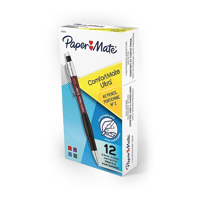 Paper Mate Comfortmate Ultra Mechanical Pencil, 0.5mm, #2 Medium Lead, Dozen (1738797) image 1