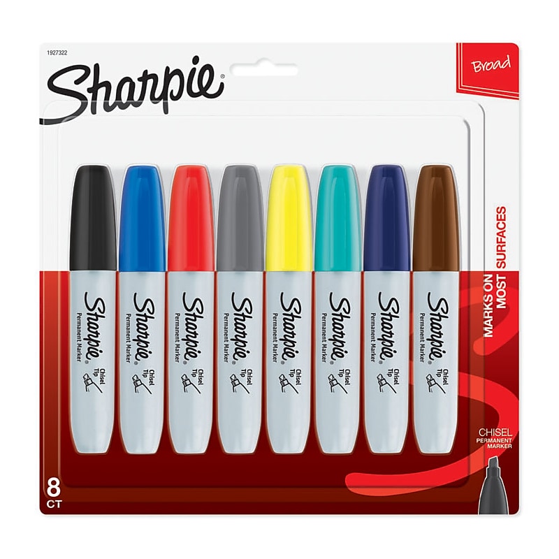 Sharpie Permanent Markers, Chisel Tip, Assorted Fashion Colors, 8/Pack (1927322) image 1