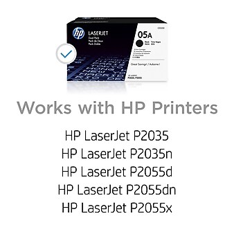 HP 05A Black Standard Yield Toner Cartridge, 2/Pack (CE505D)