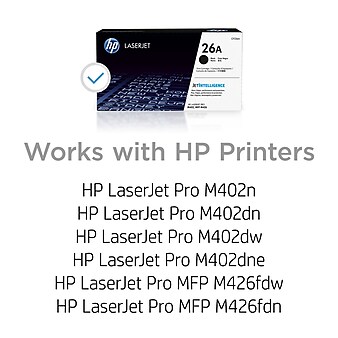 HP 26A Black Standard Yield Toner Cartridge (CF226A), print up to 3100 pages