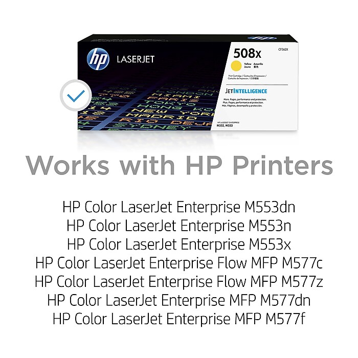 HP 508X Yellow High Yield Toner Cartridge, Prints Up to 9,500