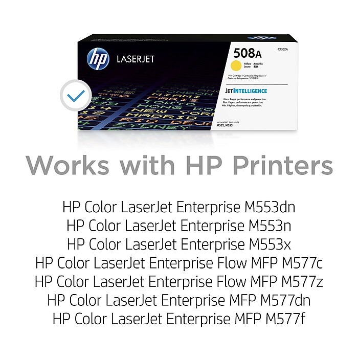 HP 508A Yellow Standard Yield Toner Cartridge, Prints Up to