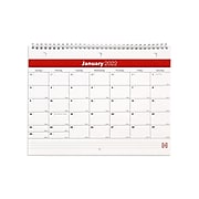 2022 TRU RED™ 8" x 11" Wall Calendar, White/Red (TR53915-22)