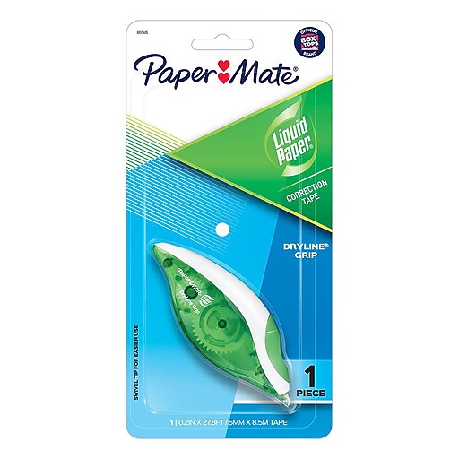 Paper Mate Liquid Paper DryLine Grip Correction Tape, White (660415) Staples