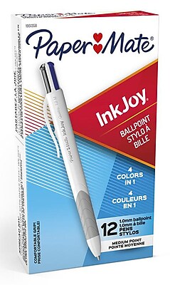 Business Colours Medium Paper 1832420 Mate Ink Joy Quatro 4-Colour Ballpoint Pen Pack of 12