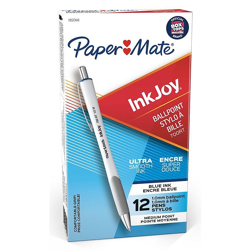 Paper Mate InkJoy 700RT Retractable Ballpoint Pen, Medium Point, Blue Ink, Dozen (1951346) image 1