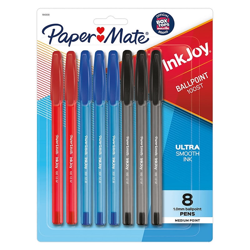 Paper Mate InkJoy 100ST Ballpoint Pen, Medium Point, Assorted Ink, 8/Pack (1945930) image 1