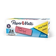 Paper Mate Pink Pearl Erasers, Pink, 24/Box (70520)