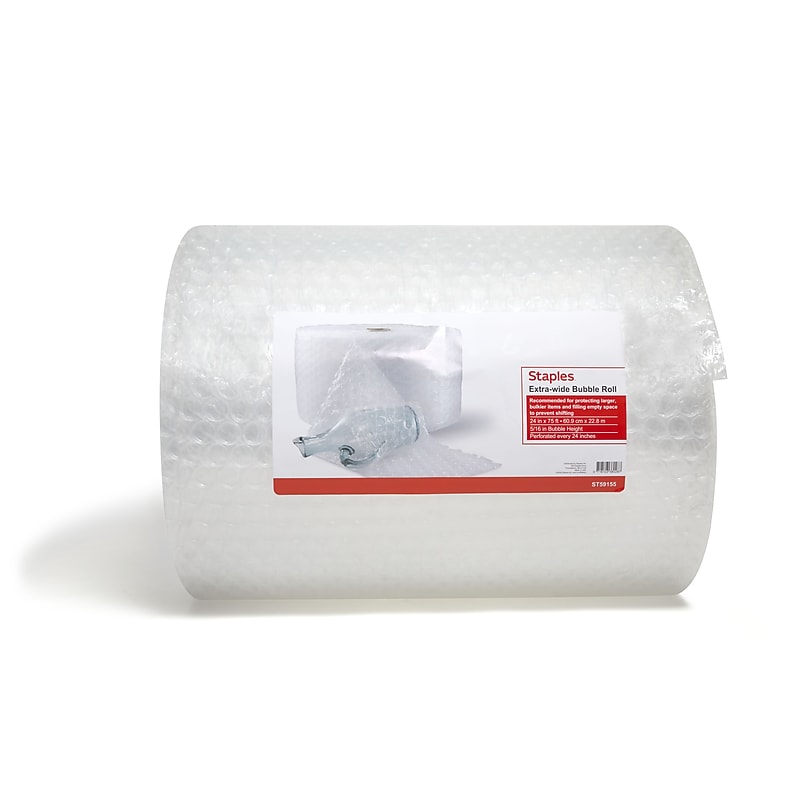 Staples 5/16" Bubble Roll, 24"x75', Clear (ST59155) image 1