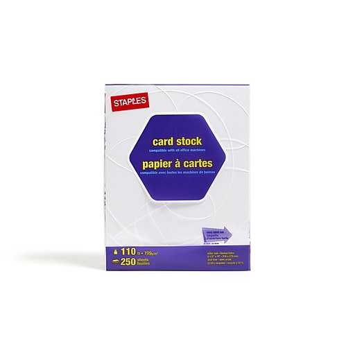 Staples 110 lb. Cardstock Paper, 8.5 x 11, White, 250 Sheets/Pack (49701)