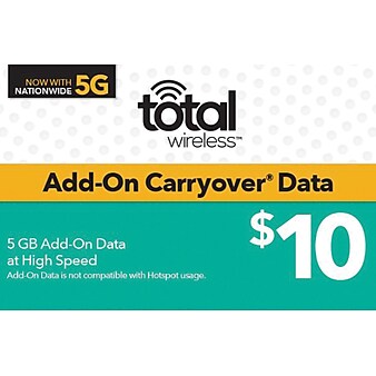 Total Wireless Data Card  Prepaid Airtime Card $10