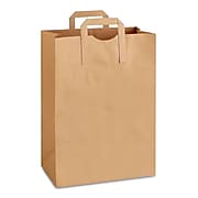 Staples Flat Handle Shopping Bag, 12" x 7" x 17", Kraft, 300/Pk (V4-12717-90100-300)