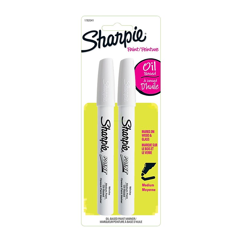 Sharpie Oil-Based Paint Markers, Medium Tip, White, 2/Pack (1782041) image 1