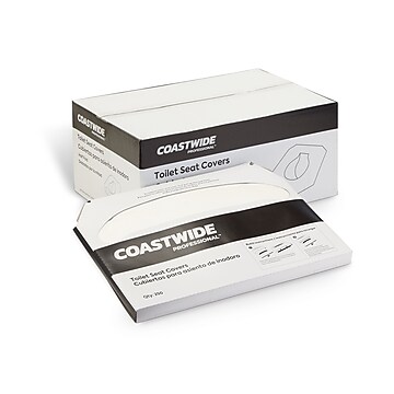 Coastwide Professional™ Toilet Seat Covers, 0.87" x 10.43", 250/Pack, 10 Packs/Carton (CW24776)