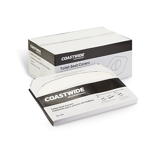 Coastwide Professional™ Toilet Seat Covers, 0.87" x 10.43", 250/Pack