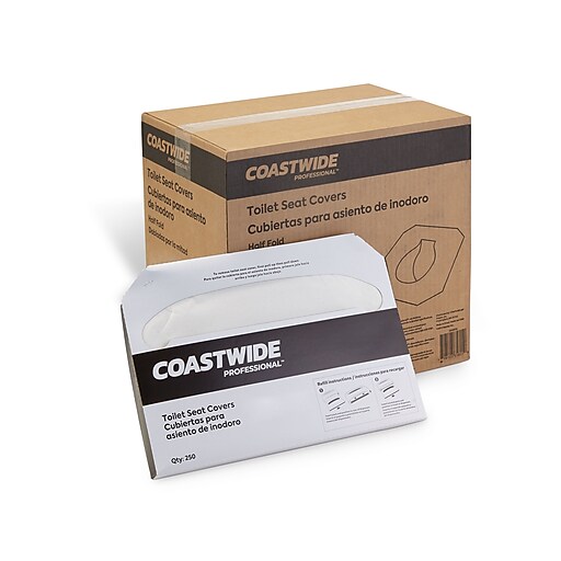 Coastwide Professional™ EcoID Toilet Seat Covers, 250 Sheets/Pack, 20