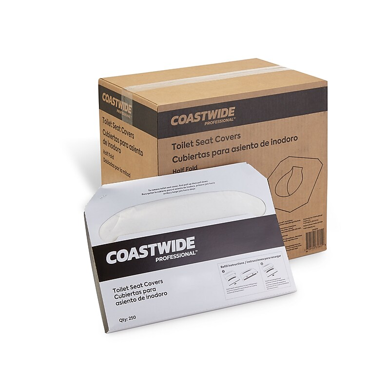 Coastwide Professional™ EcoID Toilet Seat Covers, 250 Sheets/Pack, 20 Packs/Carton (CW24779) image 1