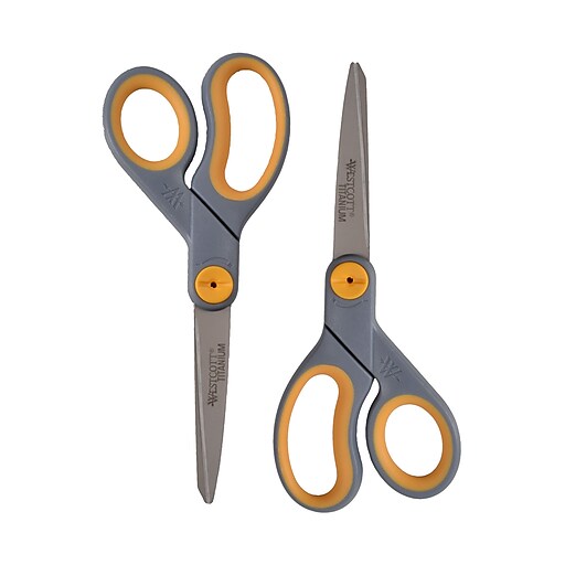 Yellow Heavy Duty Scissors, Industrial Scissors, 8-inch Multipurpose,  Electrician Scissors -easy Cutting Cardboard And Recycle, Ergonomic Handle