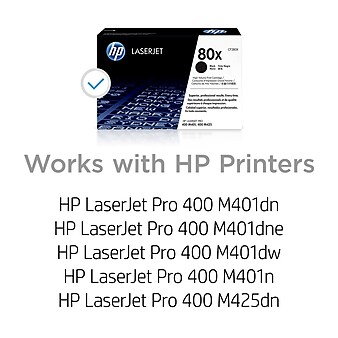 HP 80X Black High Yield Toner Cartridge (CF280X)