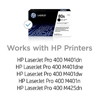 HP 80A Black Standard Yield Toner Cartridge (CF280A)