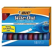 BIC Wite-Out EZ Correct Correction Tape, White, Bulk (WOTAP18-WHI)
