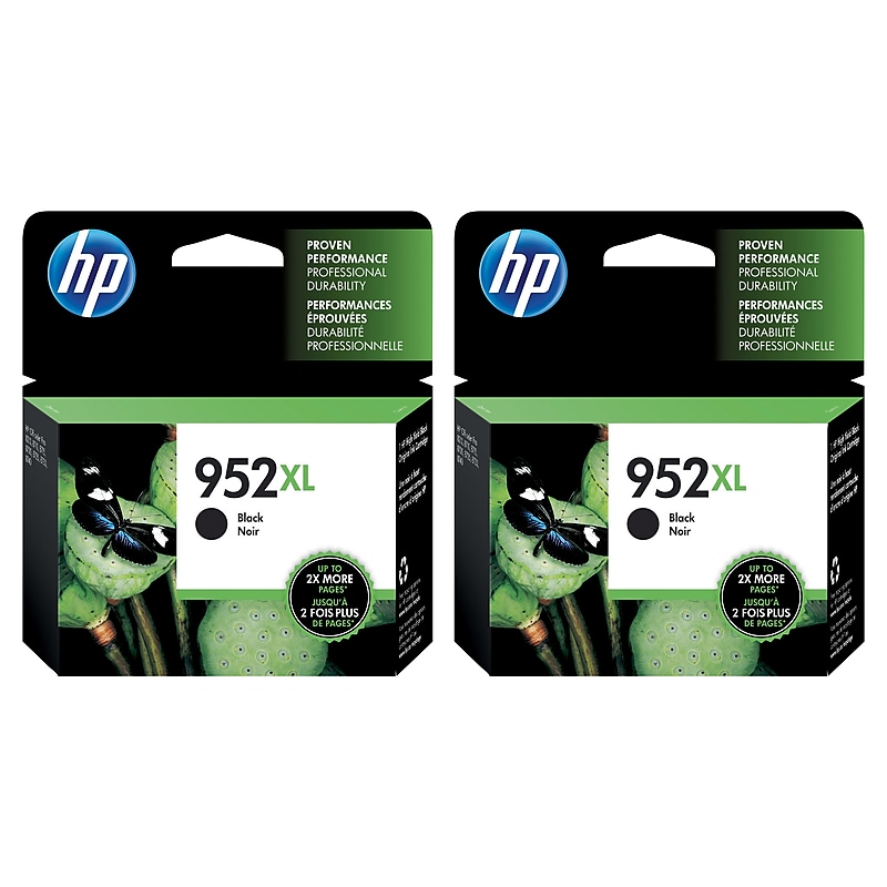 HP 952XL Black High Yield Ink Cartridges, 2/Pack (F6U19AN-VB), print up to 4000 pages image 1