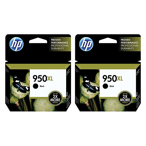 HP 950XL Black High Yield Ink Cartridges, 2/Pack (CN045AN-VB