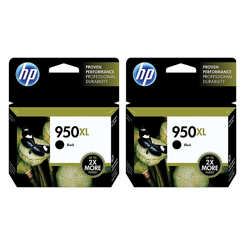 HP 950XL Black High Yield Ink Cartridges, 2/Pack (CN045AN-VB) image 1