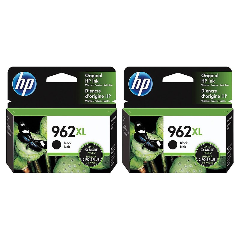 HP 962XL Black High Yield Ink Cartridges, 2/Pack (3JA03AN-VB) image 1
