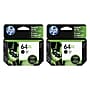 HP 64XL Black High Yield Ink Cartridges, 2/Pack (N9J92AN-VB), print up to 1200 pages~#|#~s1205222_sc7