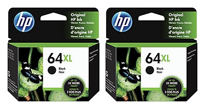 HP 64XL Black High Yield Ink Cartridges, 2/Pack (N9J92AN-VB), print up to 1200 pages Sansujyuku sansujyuku.com
