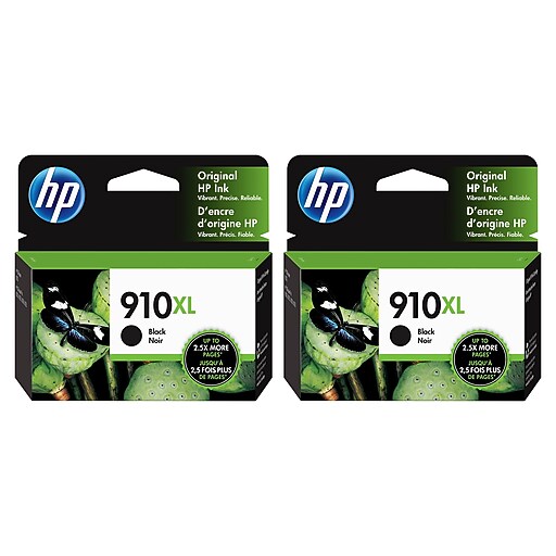 HP 910XL Black High Yield Ink Cartridges, 2/Pack (3YL65ANVB), print up