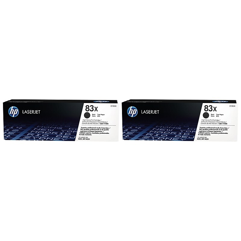 HP 83X Black High-Yield Toner Cartridges, 2/Pack (CF283X-VB) image 1