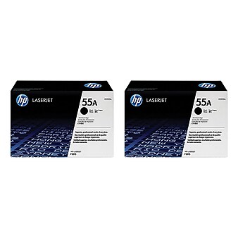 HP 55A Black Standard Yield Toner Cartridge, 2/Pack (CE255AD-VB)