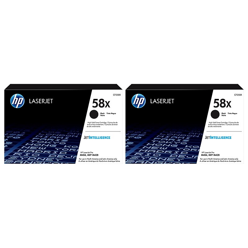 HP 58X Black High Yield Yield Toner Cartridges, 2/Pack (CF258X-VB) image 1