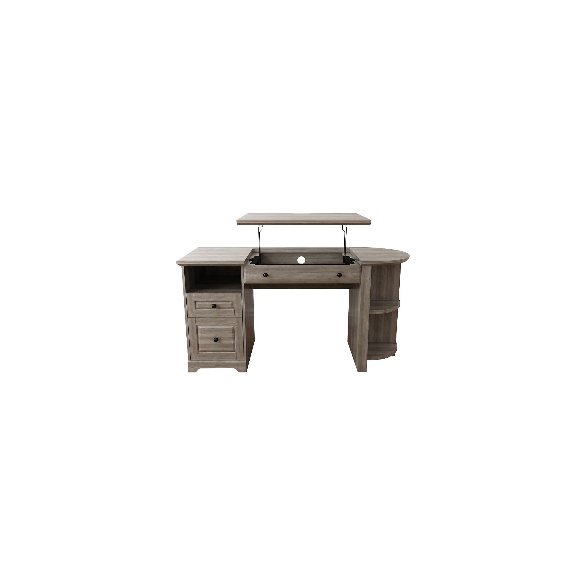 Homenations Lake Shore 6″-30″H Adjustable Standing Desk, Washed Gray (SH-OF-2602) Sansujyuku sansujyuku.com