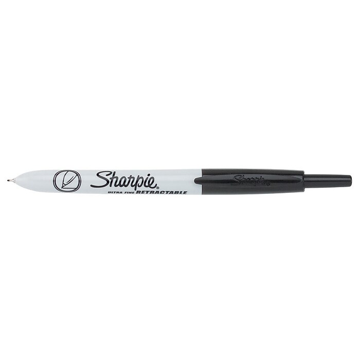 Sharpie Retractable Permanent Marker, Ultra Fine Tip, Black, 12