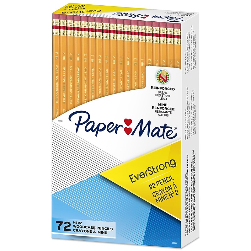 Paper Mate EverStrong Wooden Pencil, 1.3mm, #2 Medium Lead, 72/Pack (2105642) image 1
