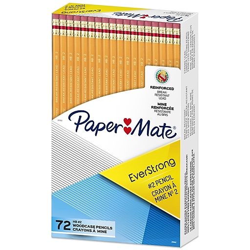 Paper Mate EverStrong #2 Pencils Reinforced 72-Count Break-Resistant Lead When Writing 