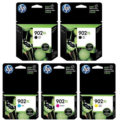 HP 902XL Black/Cyan/Magenta/Yellow Ink Cartridges, High Yield Ink Cartridges,  5/Pack (6ZA01AN-VB)