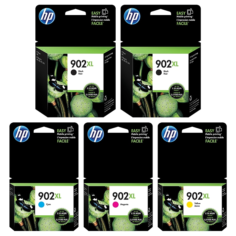 HP 902XL Black/Cyan/Magenta/Yellow Ink Cartridges, High Yield Ink Cartridges, 5/Pack (6ZA01AN-VB) image 1