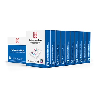 TRU RED™ 8.5" x 11" Multipurpose Paper, 20 lbs., 96 Brightness, 500 Sheets/Ream, 10 Reams/Carton (TR56962)