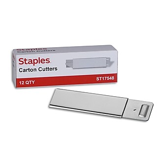 Staples Box Cutters, Gray, 12/Pack (610137)
