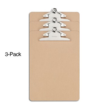 Staples Hardboard Clipboards, Letter Size, Natural Brown, 3/Pack (44291)