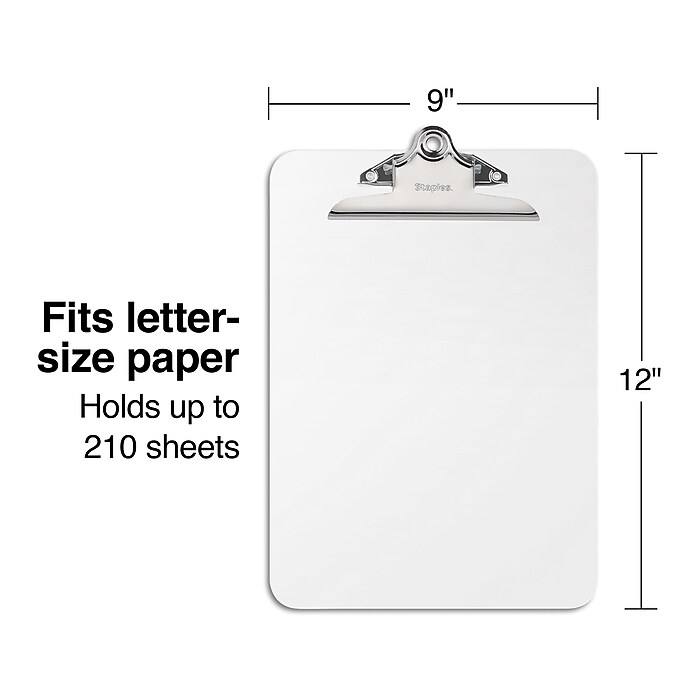 Staples® Plastic Clipboard, Letter Size, Clear (ST10526/10526