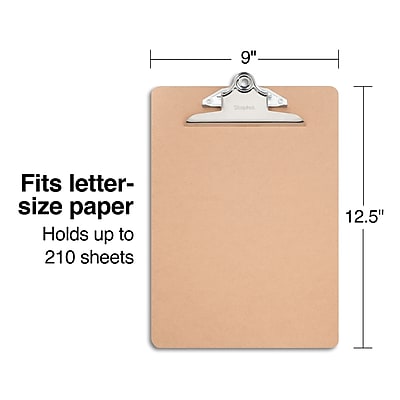 Business Source Hardboard Clipboard With Stainless Steel Clip – Brown (65637)