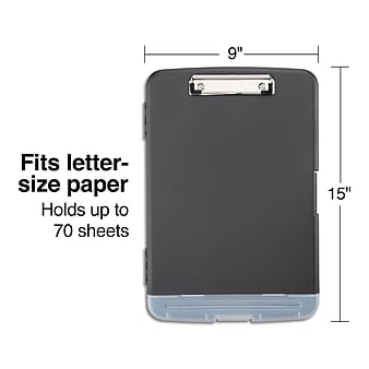 Staples Plastic Storage Clipboard, Letter Size, Black (28543)