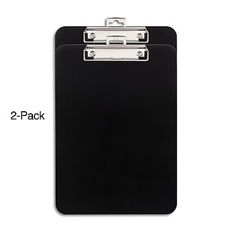 Staples Plastic Clipboards, Letter Size, Black, 2/Pack (10530)