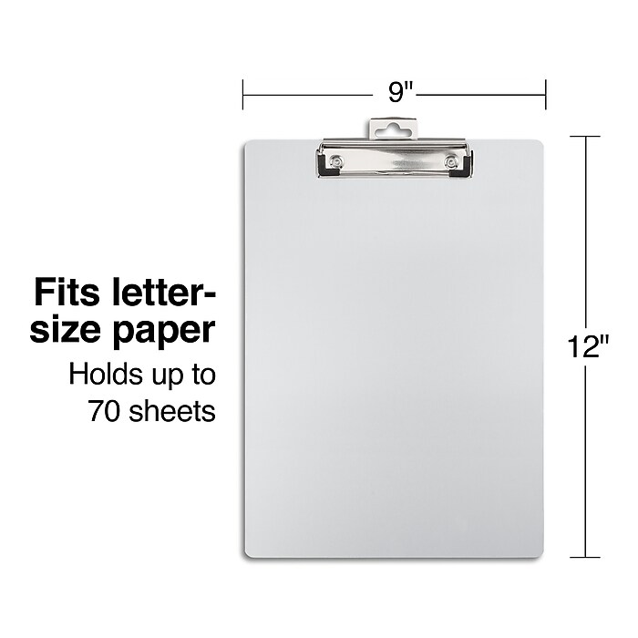 Staples® Aluminum Clipboard, Letter Size, Silver (ST28530/28530