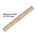 Staples 12" Wooden Standard Imperial Scale Ruler, Wooden (51881-CC)